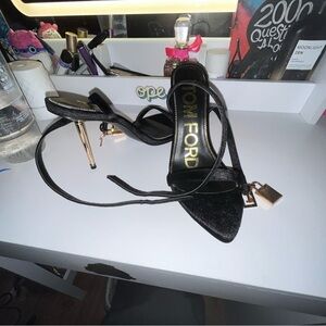 Tom Ford Black Heels with Gold Accents